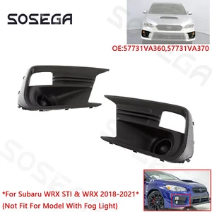 LH&RH For Subaru WRX STI 2018-2021 Front Bumper Fog Light Covers Bezel Grill Set - Picture 1 of 6