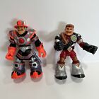 Rescue Heroes 2001 Mattel Lot Of 2  Fire Fighter 6" Posable Figure C7474  Pre Ow