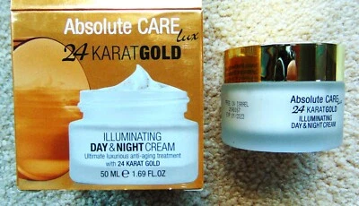 CUIDADO ABSOLUTO ORO 24 QUILATES ILUMINADOR DÍA Y NOCHE 50 ML CREMA ~ ANTI ENVEJECIMIENTO ~ NUEVO Foto 1 de 4