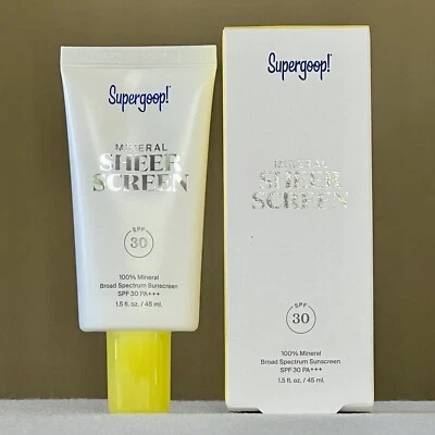 SUPERGOOP! MINERAL SHEER SCREEN SPF 30 PA+++ (1.5OZ/45ML) FULL-SIZE NEW IN BOX - Image 1 of 4