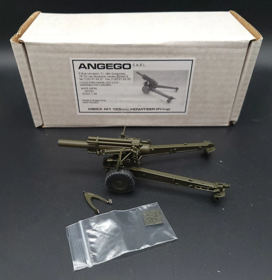 ANGEGO Hart Models MB53 M1 155mm Howitzer (Firing) 1:48 WWII US ARMY - DAMAGED - Image 1 of 4