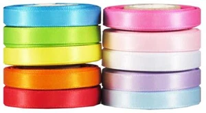 50YD 10x5YD 1/4 Inch Satin Ribbons for Crafts Gift Wrapping Bows Decor - Picture 1 of 3