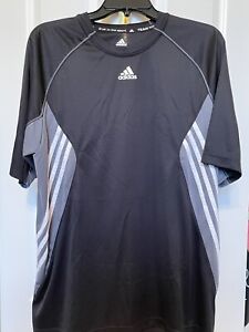Men's Sz L Black Adidas Team Performance Shirt Preowned  100% Polyester
