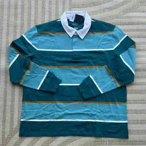New XL Mens St. John’s bay rugby polo long sleeve pit 26 length 30 - Picture 1 of 4