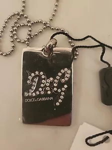 Dolce & Gabbana Jewels Women's Silver Tone & Clear Stone Pendant 13" - Picture 1 of 4