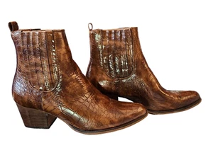 A Rider Mädchen Stiefeletten Damen Gr. 8,5 meliert braun Booties Western Vegan - Bild 1 von 7