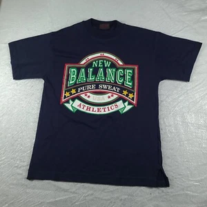 Vintage New Balance Shirt Blue Short Sleeve Graphic Tee Size S Cotton Adult - Picture 1 of 8