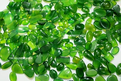 250 Crt WHOLESALE LOT TOP QUALITY TRANSLUCENT GREEN SERPENTINE CABOCHON GEMSTONE - Image 1 of 4