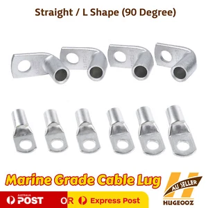 Copper Wire Lug Battery Cable End Ring Terminals Straight/Right-Angled Connector - Picture 1 of 14
