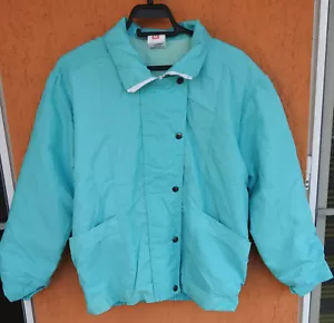 Vintage 80s Womens Lined Winter Jacket Pale Blue New Wave, Size M, Made in UK - Picture 1 of 12