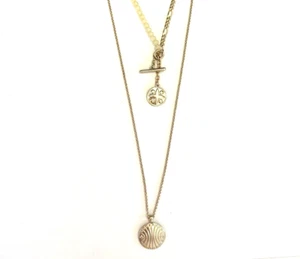 $48 Lucky Brand Gold-Tone Bar & Coin Charm Layered Pendant Necklace New - Picture 1 of 3