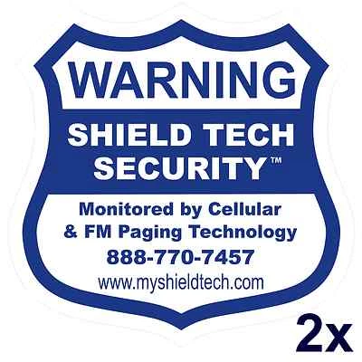 2 FRONT ADHESIVE WINDOW DECALS -WARNING STICKER ALARM SECURITY SYSTEM PK A - Image 1 of 4
