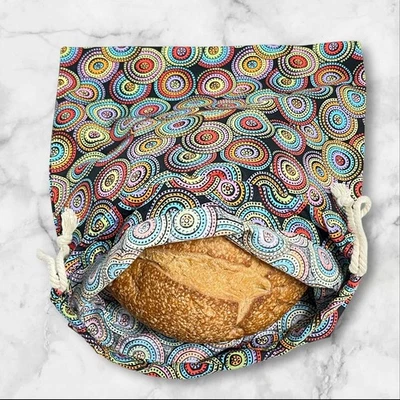 Современный цветной принт ручной работы хлопок льняной хлеб сумка, закваски хлеб хранения - Изображение 1 из 4