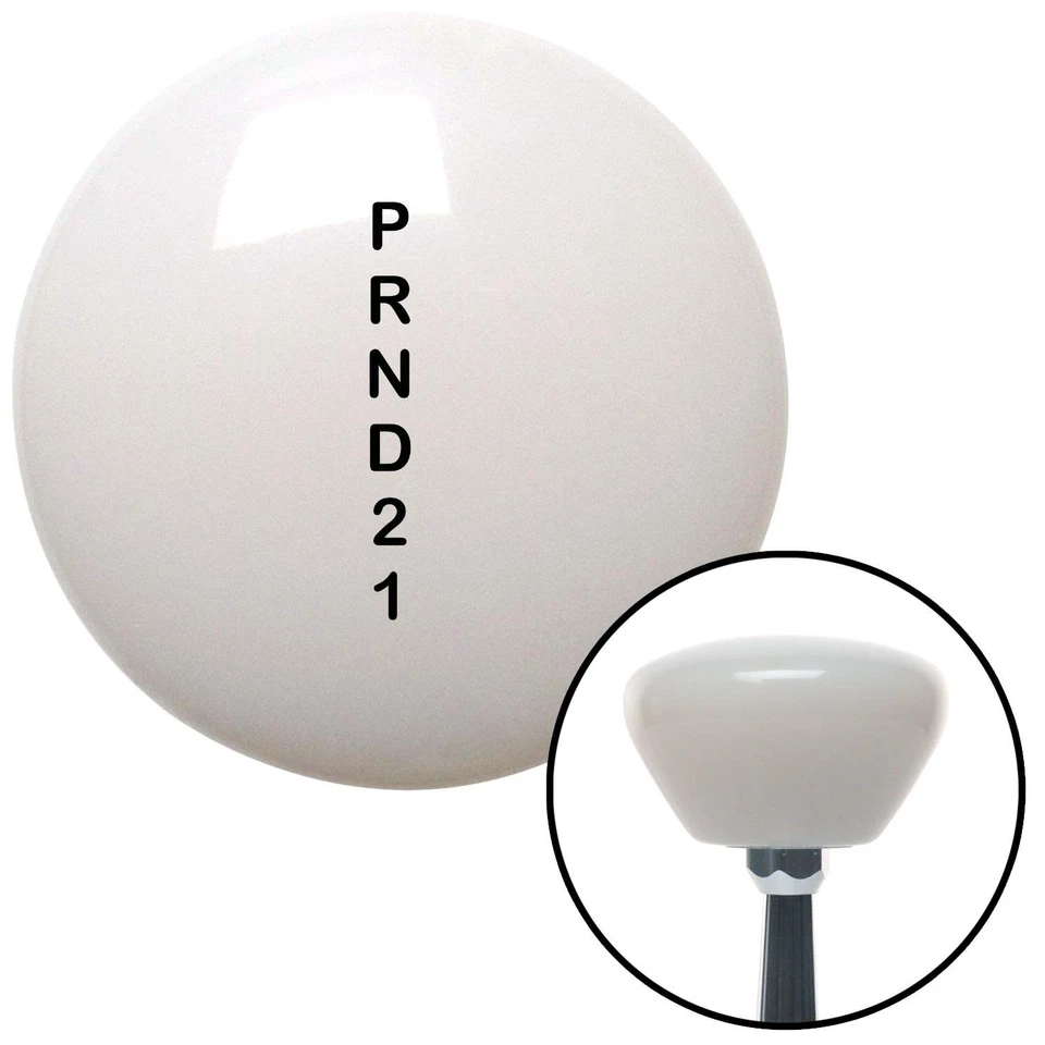 Patrón de cambio retro blanco 30n negro perilla de cambio se adapta a palanca de cambios automática de 3 velocidades a Foto 1 de 4