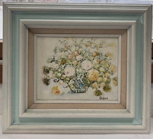 Du Bois Stillleben mit Blumen ÖL AUF LEINWAND Gemälde gerahmt Passepartout signiert - Bild 1 von 13