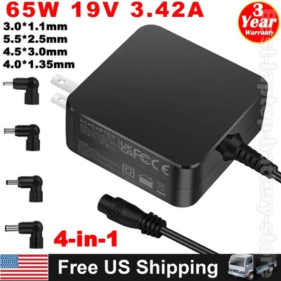 65W 19V 3.42A AC Adapter Charger For ASUS VivoBook Zenbook Chromebook Power Cord - Image 1 of 4