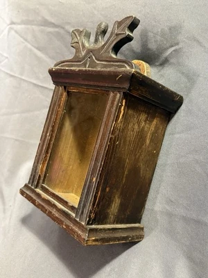 Early Antique Primitive Carved Wooden Display Case Watch Hutch - Image 1 of 4