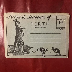 c1940’s Pictorial Souvenir Of Perth, Western Australia Vintage Postcard Folder - Picture 1 of 8