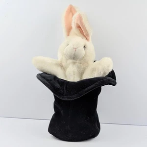 Vintage FOLKMANIS Handpuppe Hase im Hut Zauberer schwarz Hut weiß Hase - Bild 1 von 10
