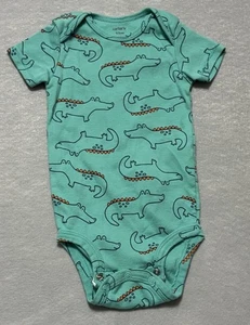 Carter's Boys  Green W/ Alligator Print One Piece 12M - Picture 1 of 3