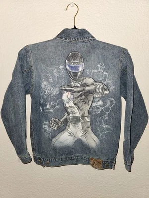 Disney Studio Collection White Ranger Denim Jacket Boys  Medium 7/8 Foto 1 de 4