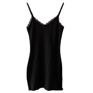 Ribbed Black Bodycon Little Black Dress - Picture 1 of 3