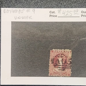 Bahamas #9 unwmk- CV $425 - Lot #10829 - Picture 1 of 3