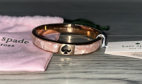 NUOVO Kate Spade Hole Punch Vanga Cerniera Bracciale Blush con Sacchetto Antipolvere