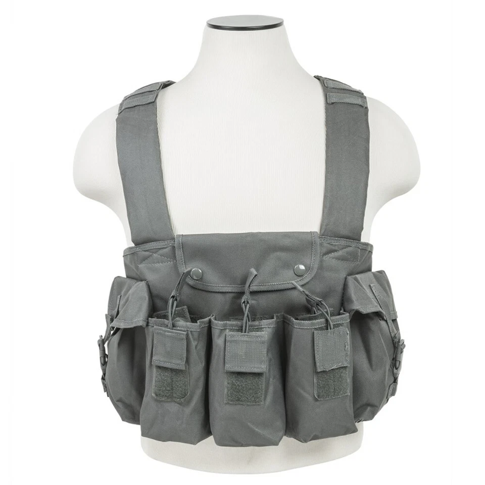 NcSTAR Tactical Adjustable Padded Triple Magazine Pouch Chest Rig Vest Harness - Image 1 of 1