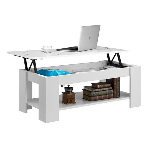 MELLCOM Lift Top Pop Up Hidden Compartment Living Room Coffee Table (For Parts) Cover