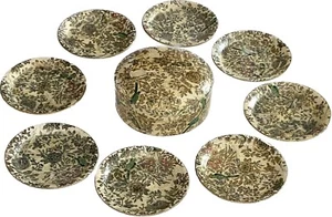 MCM ALFRED E KNOBLER 7 Coasters & Box Japan Alcohol Proof Lacquerware Bird Motif - Picture 1 of 24