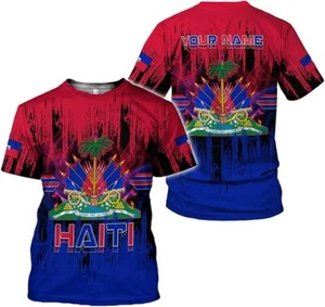 Personalized Haiti Pride Flag Shirt, Haitian Pride T shirt 3D for Men & Women - Picture 1 of 8