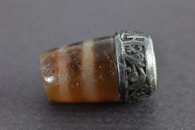 Cuentas antiguas tibetanas de cinabrio Dzi cuentas blancas y negras de más de 1000 años Foto 1 de 4