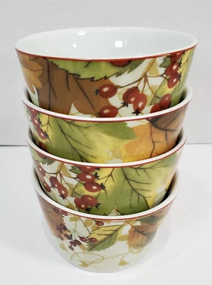 222 Quinto FESTIVAL DE LA COSECHA Aperitivo Postre Sopa Cuencos Día de Acción de Gracias Juego de 4 Foto 1 de 4