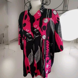 CAMISA BLUSA PROSA FRANCESA FLORAL ABSTRACTA EDICIÓN SEPARADA 24W RAYON - Imagen 1 de 5
