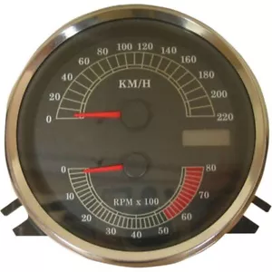 Drag Specialties 220 Km/h Electric Speedometer/Tachometer Harley FXST-FLST-FLHR - Picture 1 of 1