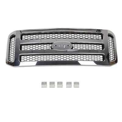 For 2005 2006 2007 Ford F-250 F-350 Super Duty Front Bumper Grille Grill Chrome Foto 1 de 4