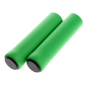 Green Soft Lock On Locking Handlebar Grips Bicycle MTB Mountain Bike BMX Sport - Imagen 1 de 3