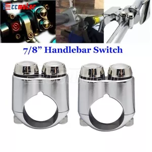 2x Motorcycle 7/8" Handlebar Switch Control Momentary Switches For Harley V-ROD - Picture 1 of 9