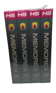 Memorex HS Video Cassette 120 High Standard VHS Tape Lot (4) New Sealed A4 - Picture 1 of 6