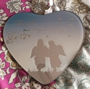 FRIENDS ARE ANGELS AMONG US - Mirrored Hanging Plaque - Picture 1 of 6