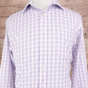 STAFFORD SWEAT REPEL REGULAR FIT LAVENDER BUTTON UP SHIRT L 16-16.5 32-33 - Picture 1 of 6
