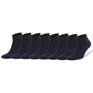 Navy Blue Low Cut Ankle Socks for Men Bamboo 8 Pairs with Gift Box - Picture 1 of 5