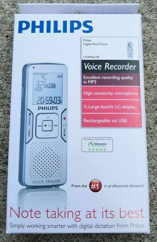 Philips Digital Voice Tracer Digital MP3 Recorder LFH0662/40  - Image 1 of 3