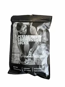 New Mens Open Toe Compression Performance Socks 15-20mmHG 2Pr Size S/M Black - Picture 1 of 3
