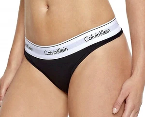 CALVIN KLEIN Moderno Algodón Negro Blanco Tanga Panty Mujer XS 4 S 5 M 8 L 7 XL 8 - Imagen 1 de 10