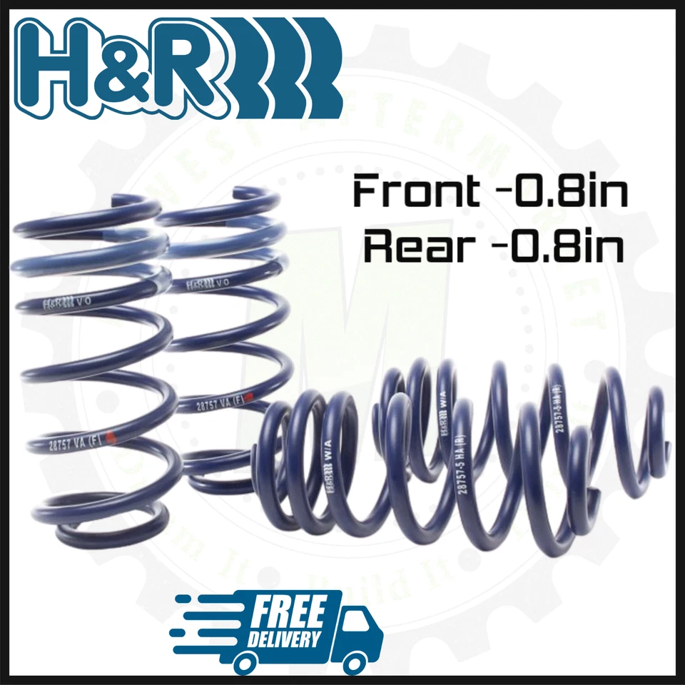 Molas rebaixadoras esportivas dianteiras e traseiras H&R | Compatível com Audi A5 Coupe 45 TFSI de 2018-2023 - Imagem 1 de 2