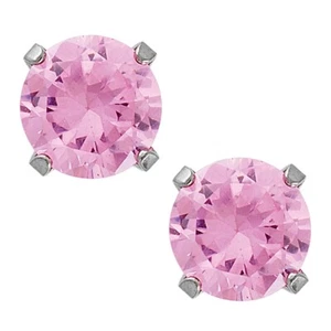 Studex Sensitive Pink Cubic Zirconia CZ Stainless Steel Stud Earrings Claw Set - Picture 1 of 8