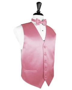 Luxury Satin Tuxedo Vest and Bow Tie in Shades of Pink - Picture 1 of 6