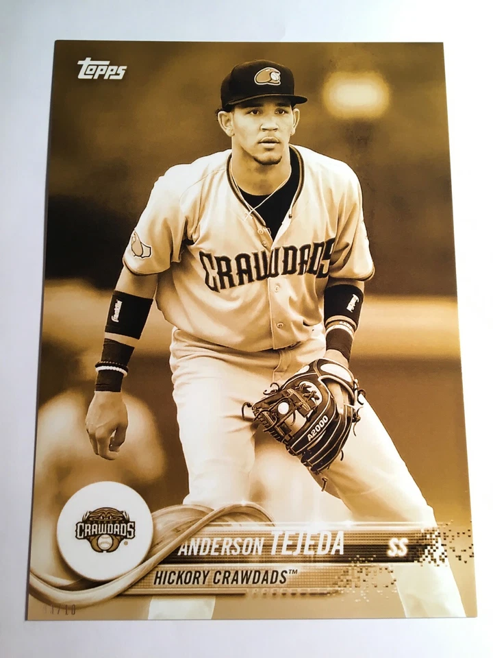 2018 Topps Pro Debut Jumbo 5x7 Anderson Tejada Crawdads 12 Gold 03/10 - Image 1 of 1
